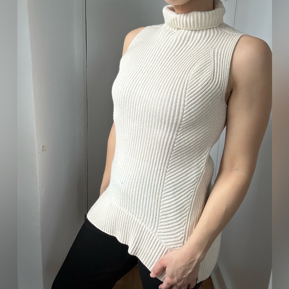 Vince Turtleneck Ribbed tunic sleeves sweater